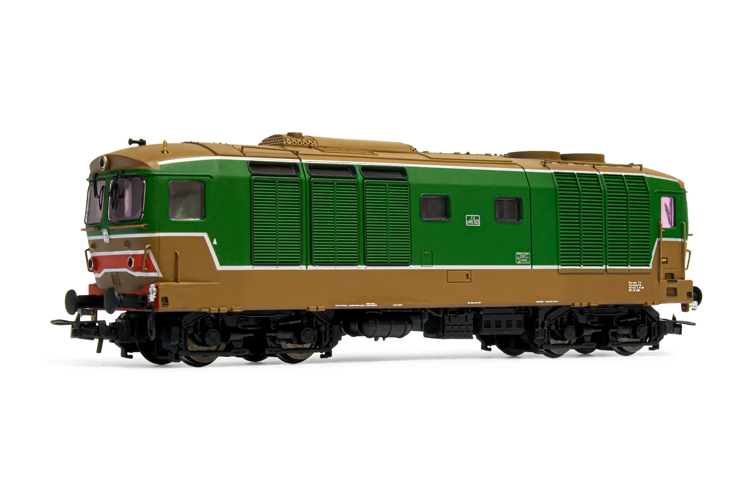 FS, diesel locomotive D.445, 1st series, original green/isabella livery, period IV-V