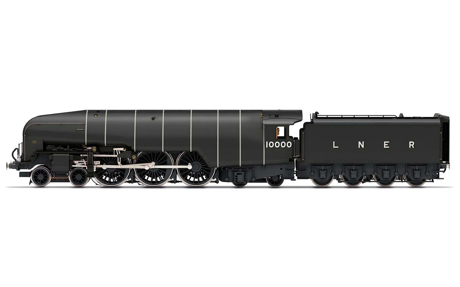 LNER, Class W1 'Hush Hush', 1935 (Double Blast Pipe), 4-6-4, 10000 - Era 3