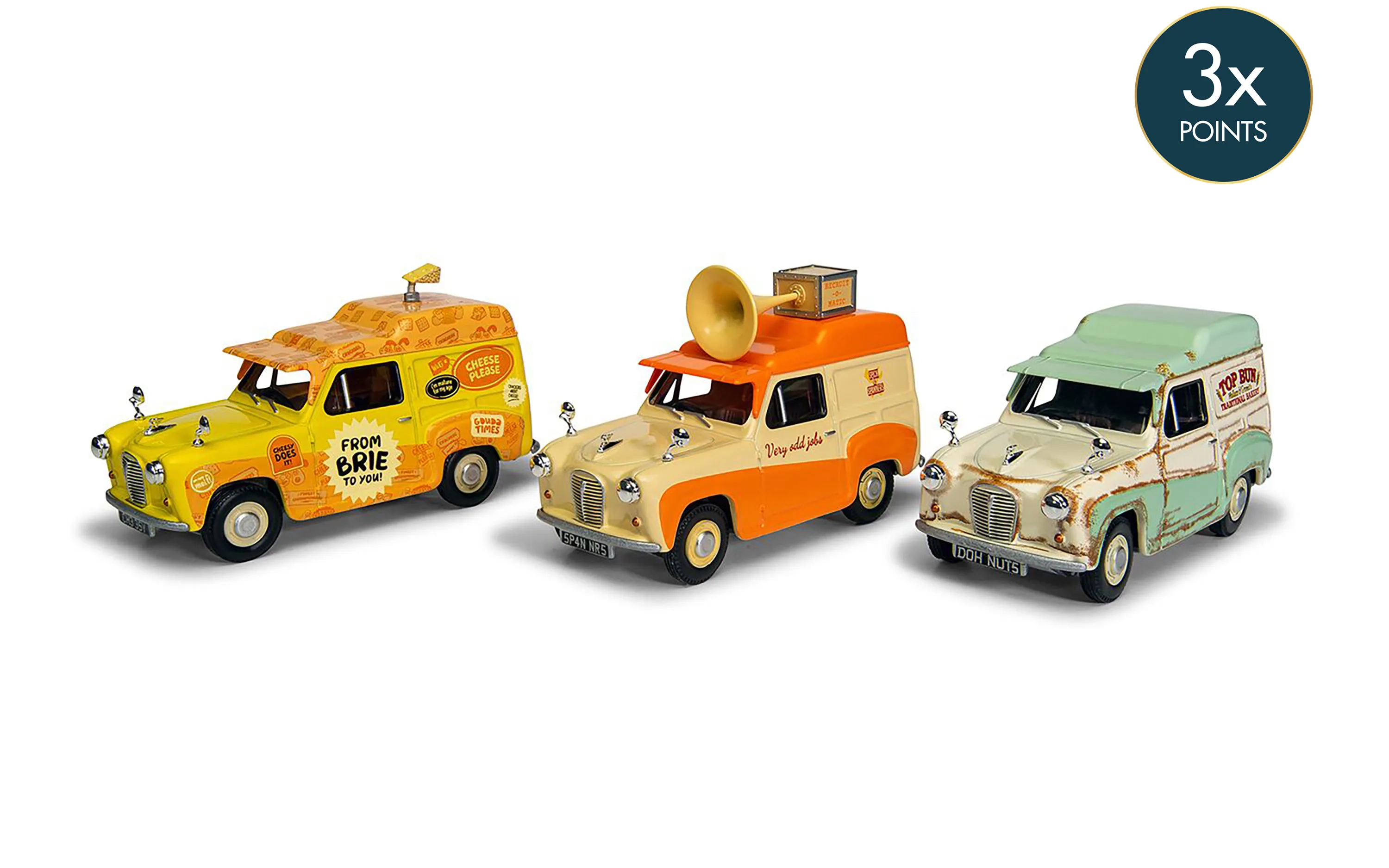 Wallace & Gromit Austin A35 Van Collection - Cheese Please!, Top Bun, Spick & Spanmobile