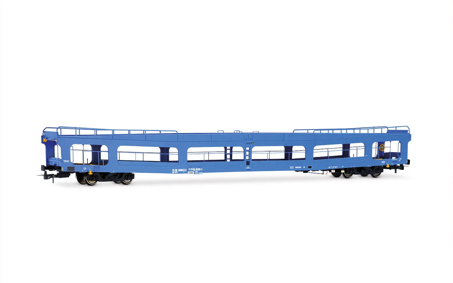 DR, 2-unit set of DDm916 car transporters, blue livery, ep. IV