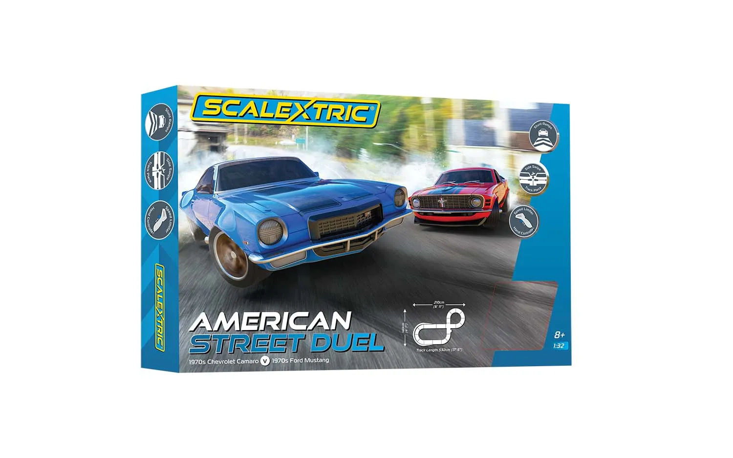 Scalextric American Street Dual (1970s Chevrolet Camaro Vs 1970s Ford Mustang