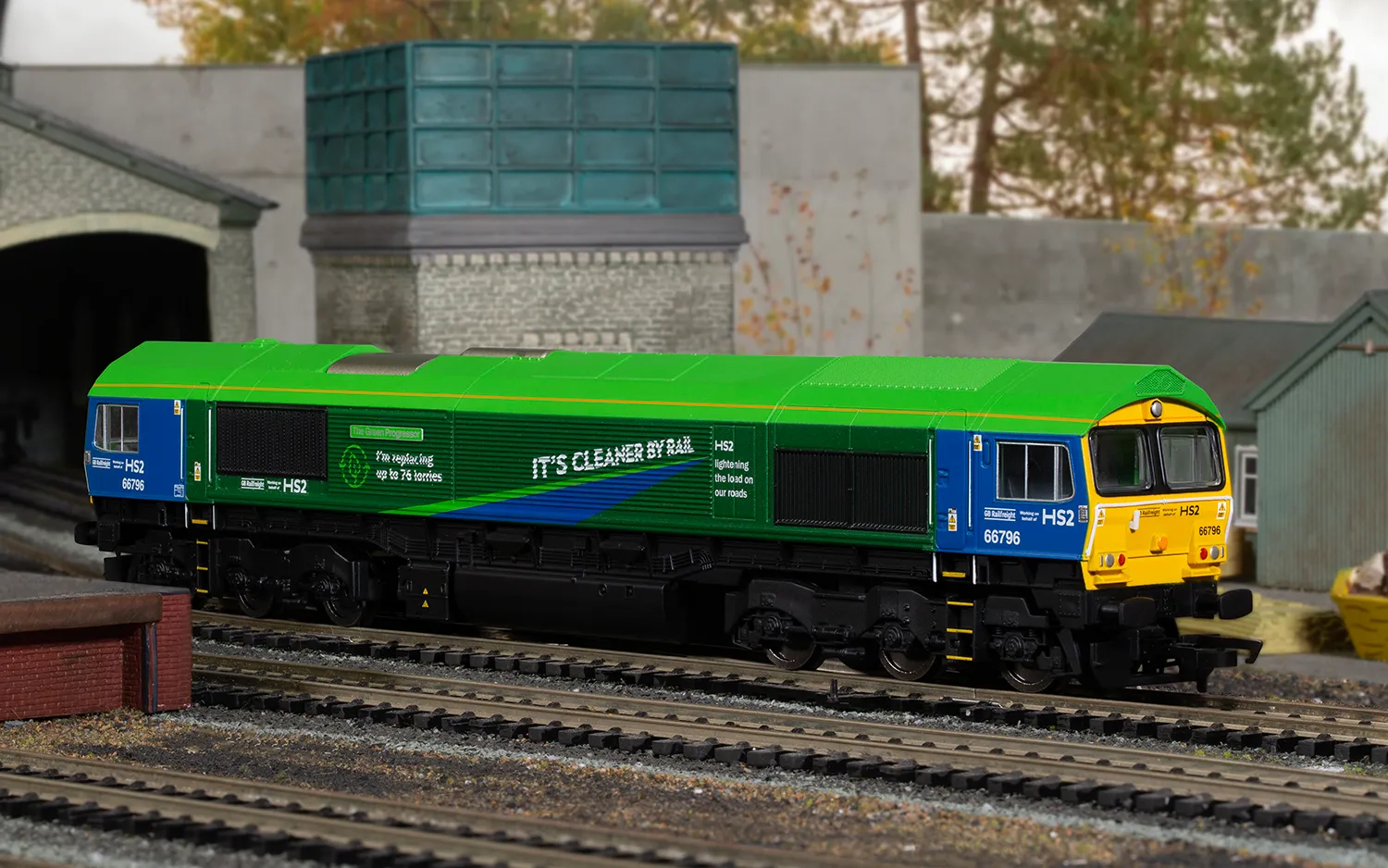 GBRf, HS2 Class 66, Co-Co, 66796 'The Green Progressor' - Era 11