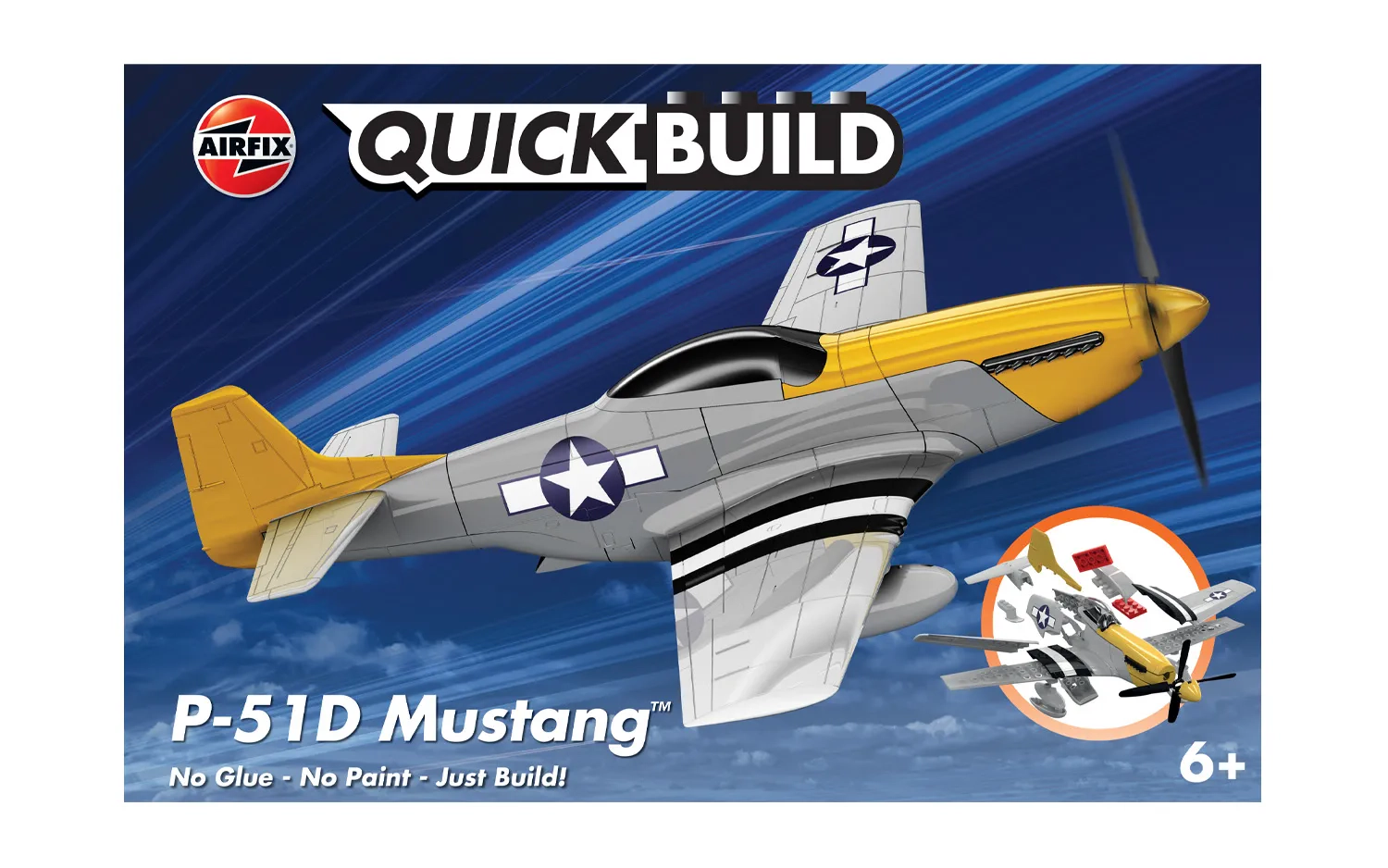 Multicolor Airfix J6016 Quick Build Mustang P-51D Model Kit 