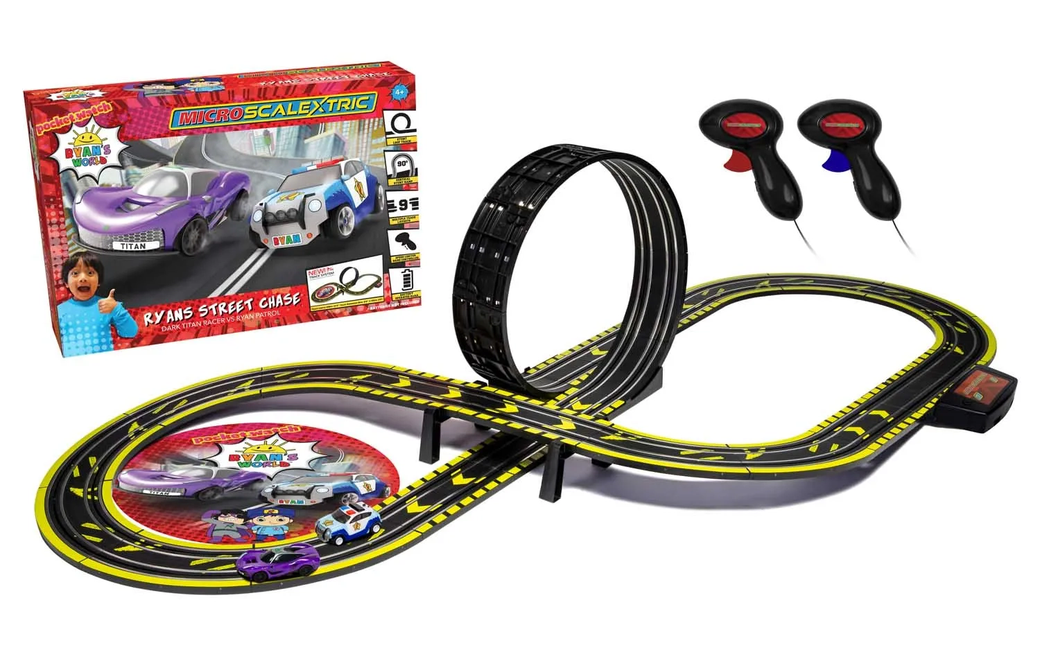 Micro Scalextric Ryan's World Street Chase Battery Powered Race Set