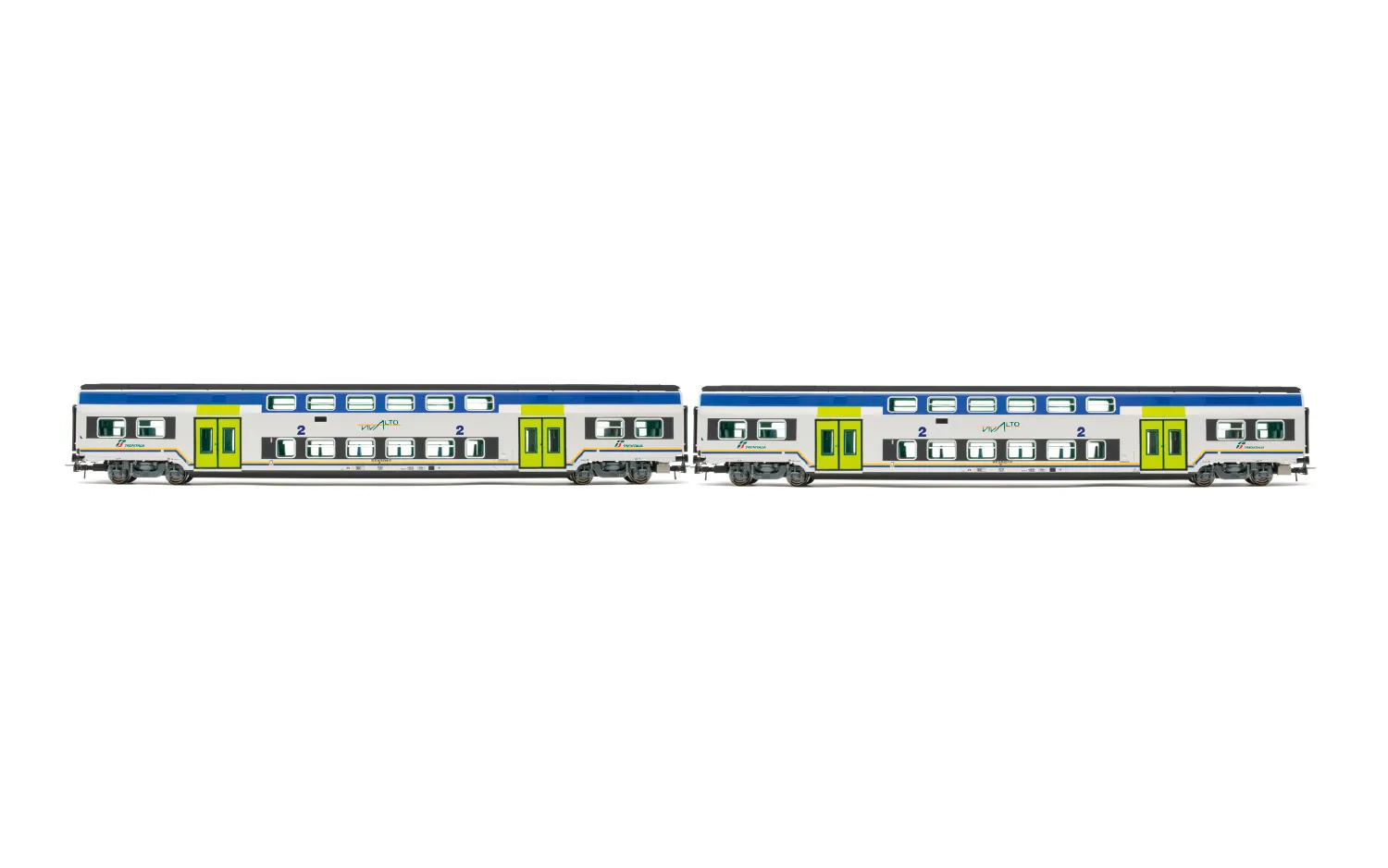 FS Trenitalia, 2-unit pack Vivalto intermediate coaches, Trenitalia DPR livery, old Vivalto logo