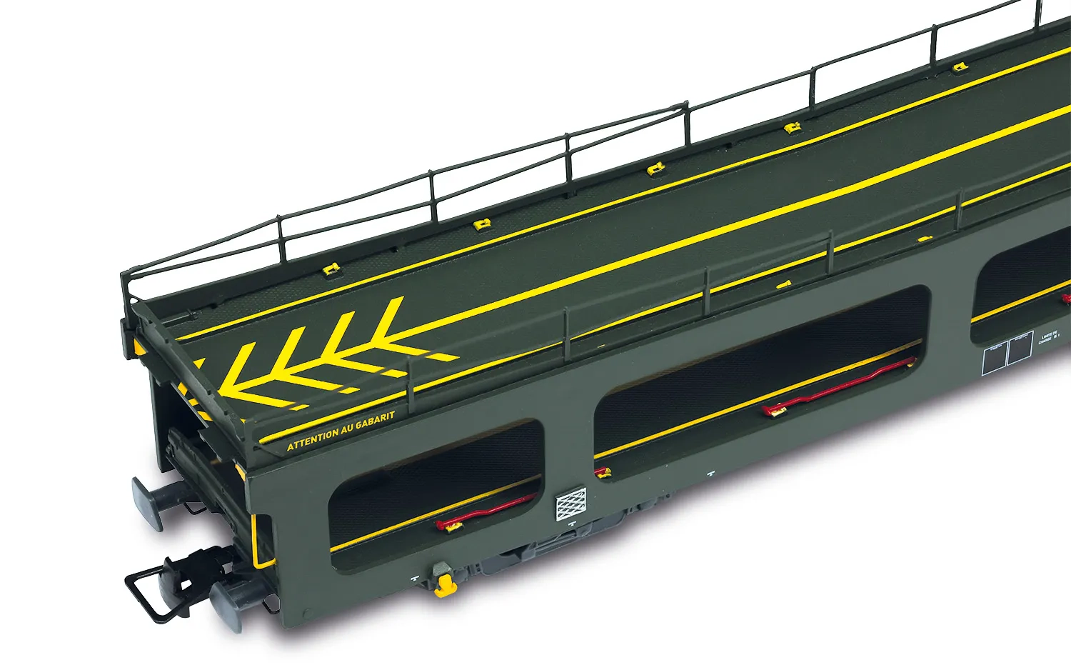 HO] : Wagon porte-autos DD DEV 66, livrée verte avec logo blanc « Encadré », Ep. IV-V, SNCF