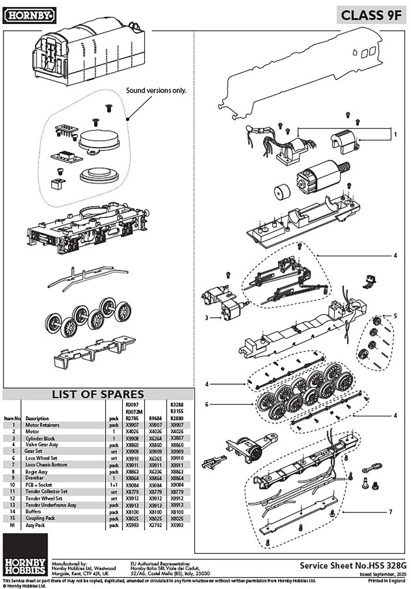 X9907 Class 9F Motor Retainers