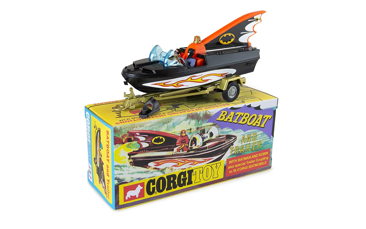 Corgi Toys 107 - Bat Boat With Batman & Robin (Reissue)