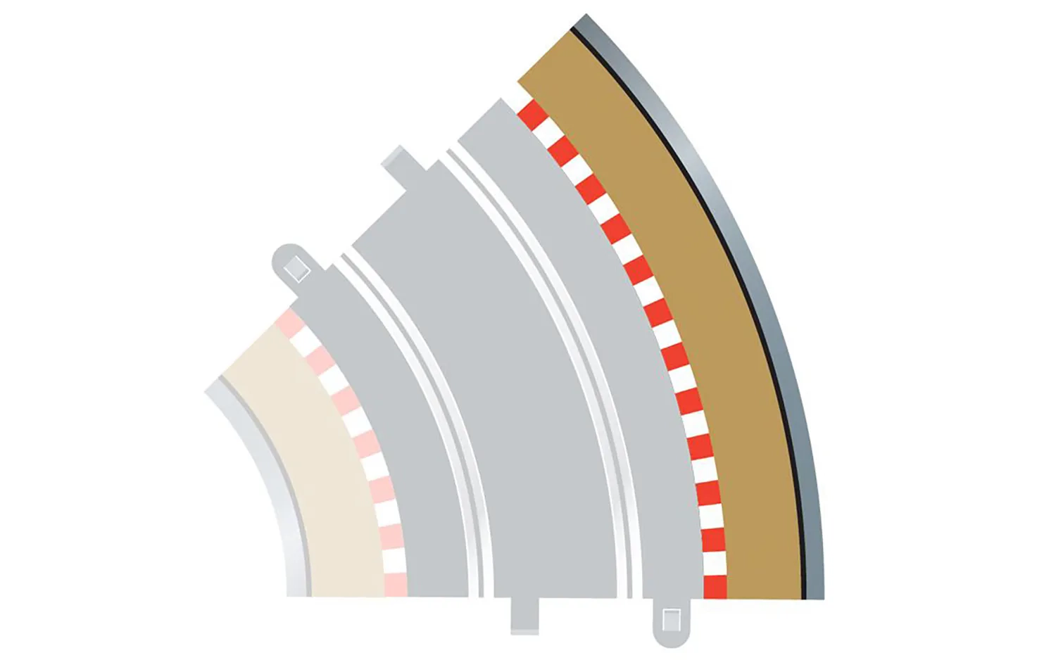 Radius 2 Curve Outer Borders 45 x 4