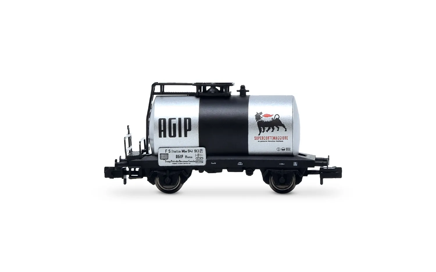 FS, 2-unit set of 2-axle tank wagons "Agip", silver livery, ep. III-IV