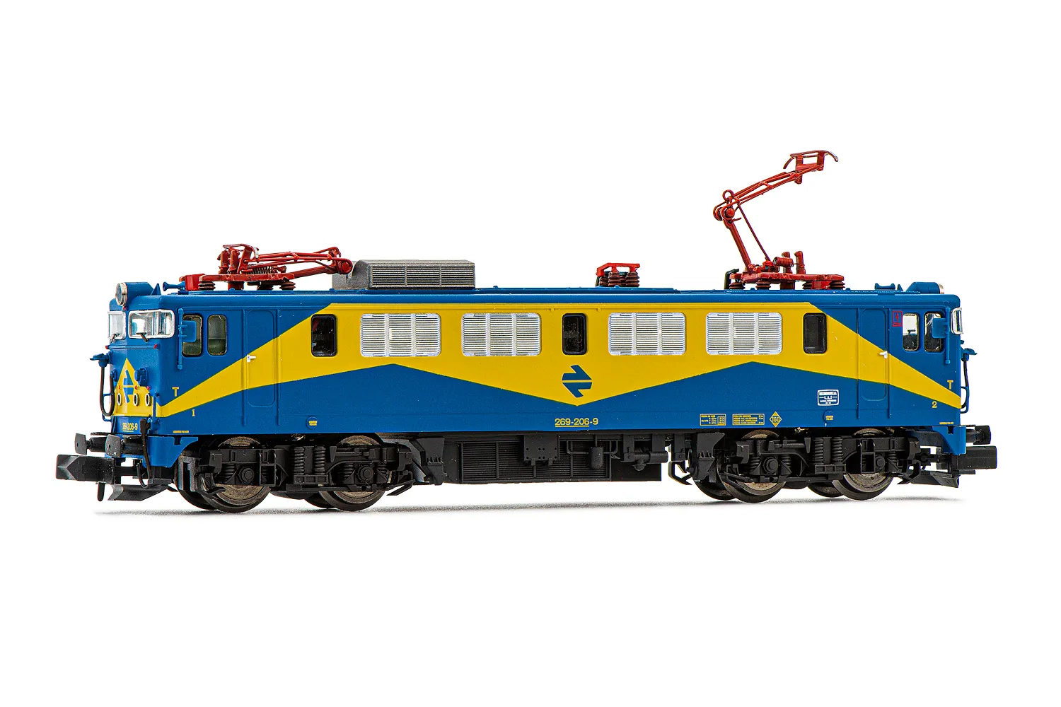 RENFE, Elektrolokomotive Reihe 269 "Mazinger", in blau/gelber Lackierung, Ep. IV
