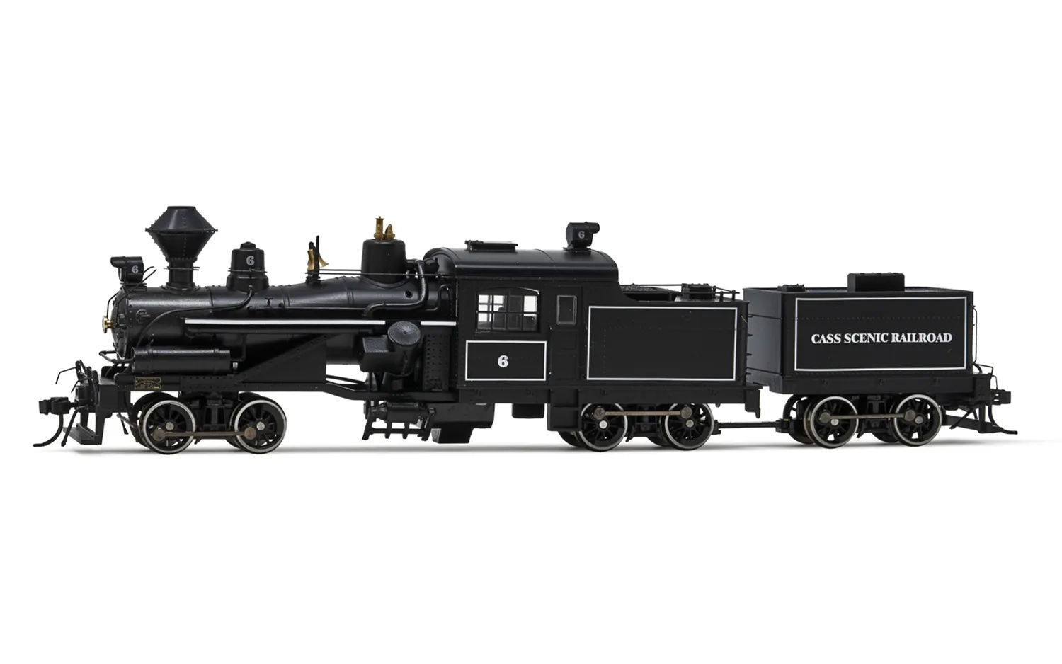 Locomotiva a vapore Heisler, 3 carrelli motore, "Cass Scenic Railroad #6", ep. III, con DCC sound decoder