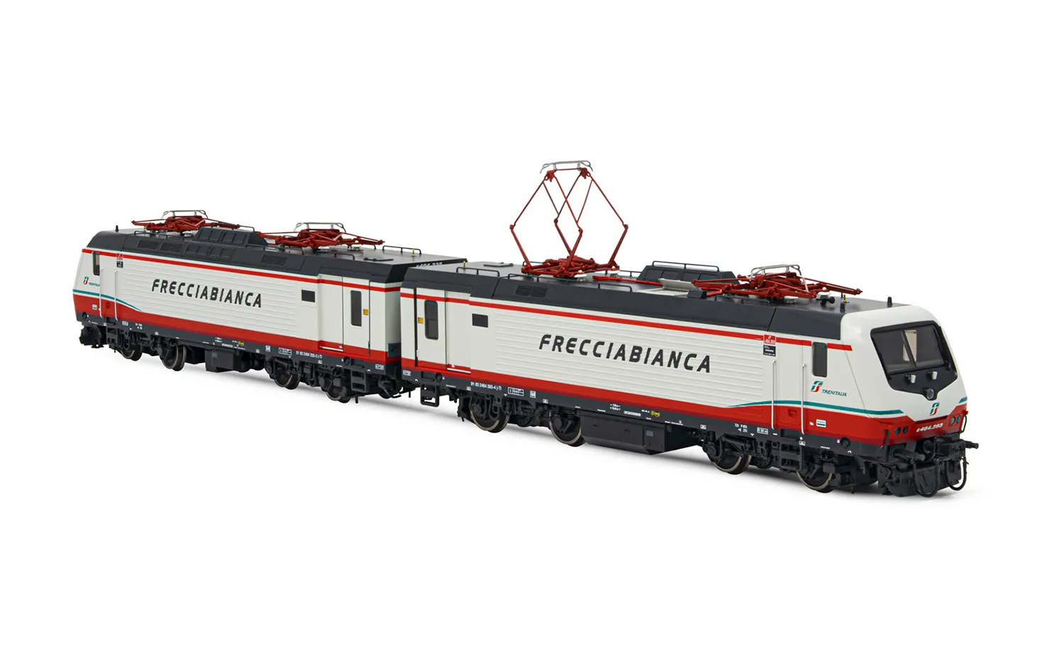 FS Trenitalia, set di 2 locomotive elettriche E.464 (entrambe motorizzate), livrea "Frecciabianca", ep. VI