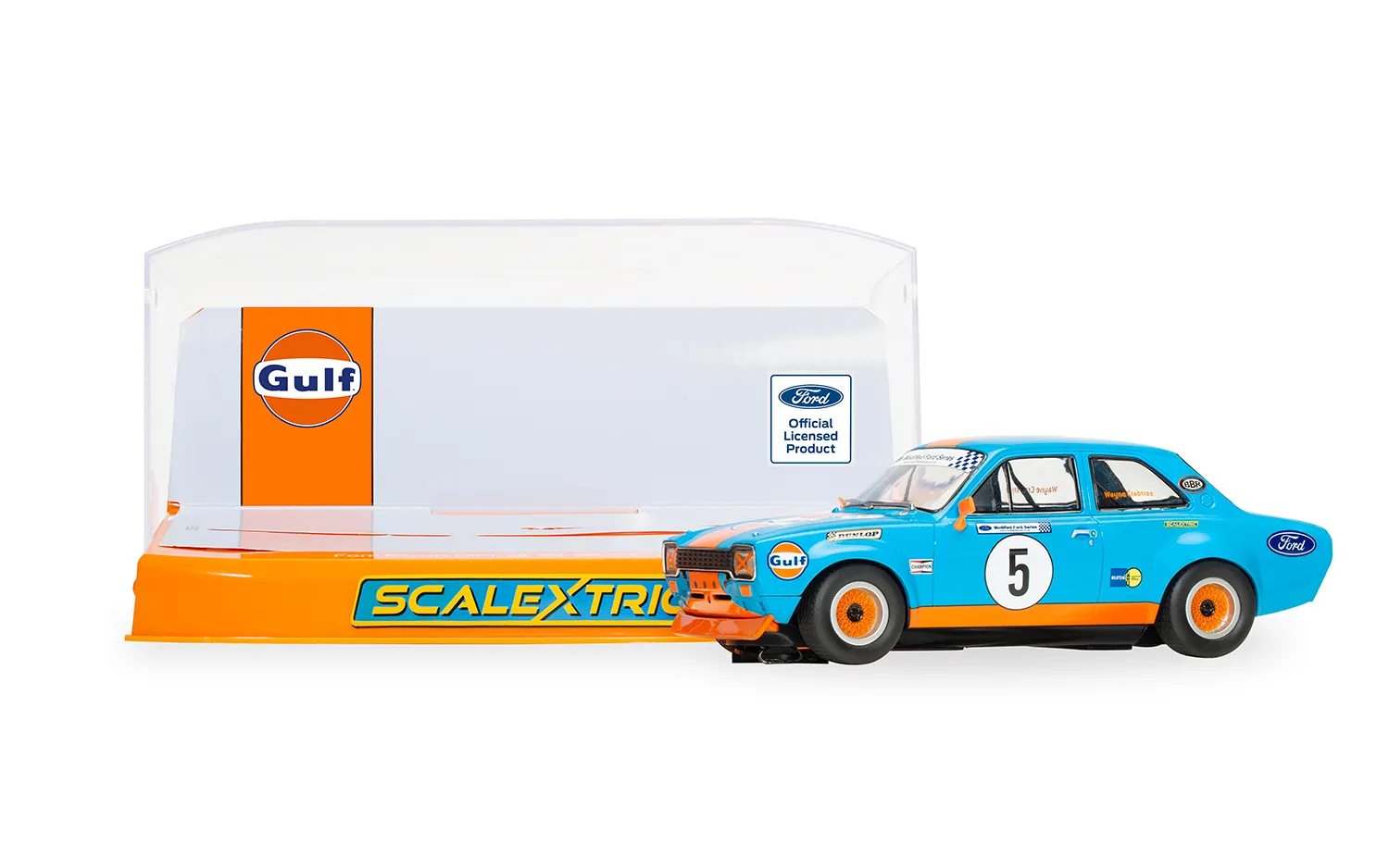 Ford Escort MK1 Gulf Edition – Scalextric C4530 – Wayne Crabtree – Voiture De Slot 1:32
