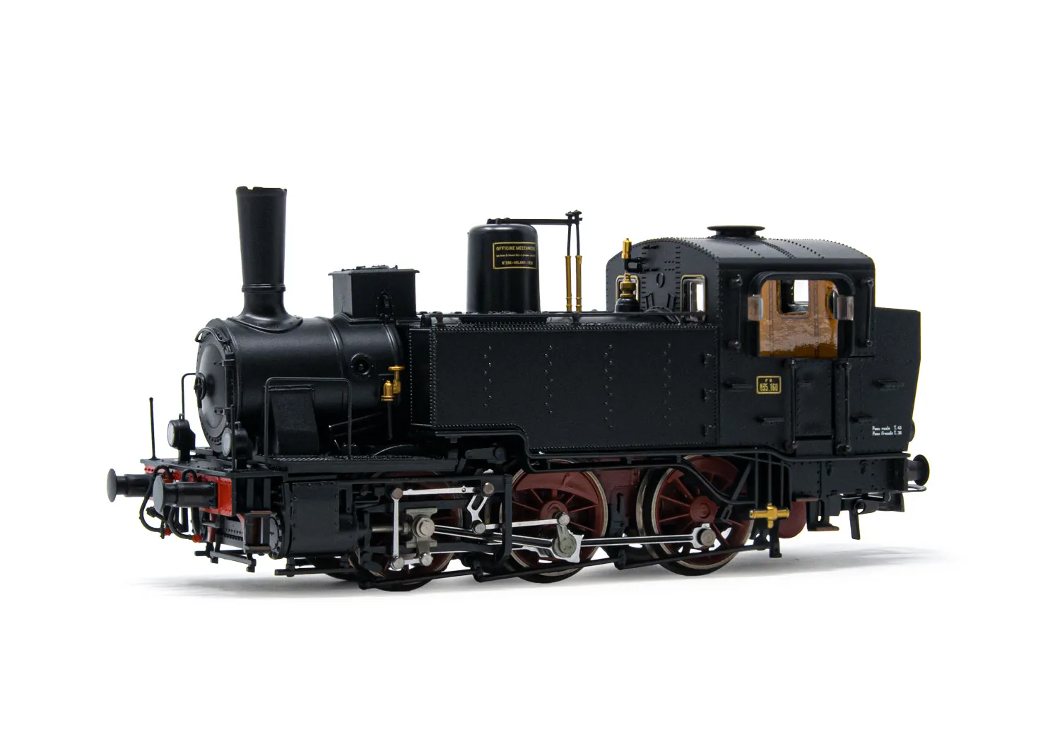 FS, locomotiva a vapore Gr. 835, fanali elettrici, pompa Westinghouse piccola, ep. III-IV