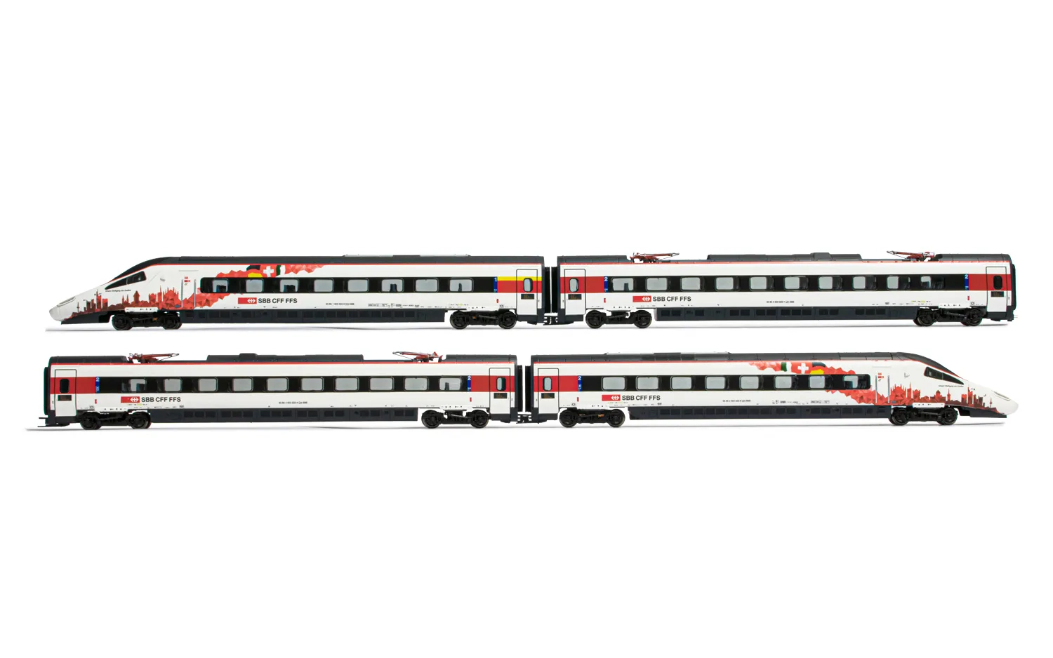 Lima Expert (H0 1:87) SBB, 4-gliedrige Basissatz EMU Klasse RABe 503 in weißer Lackierung, enthält 2 Triebknöpfe (einer von ihnen angetrieben) und 2 Zwischenwagen, Periode VI
