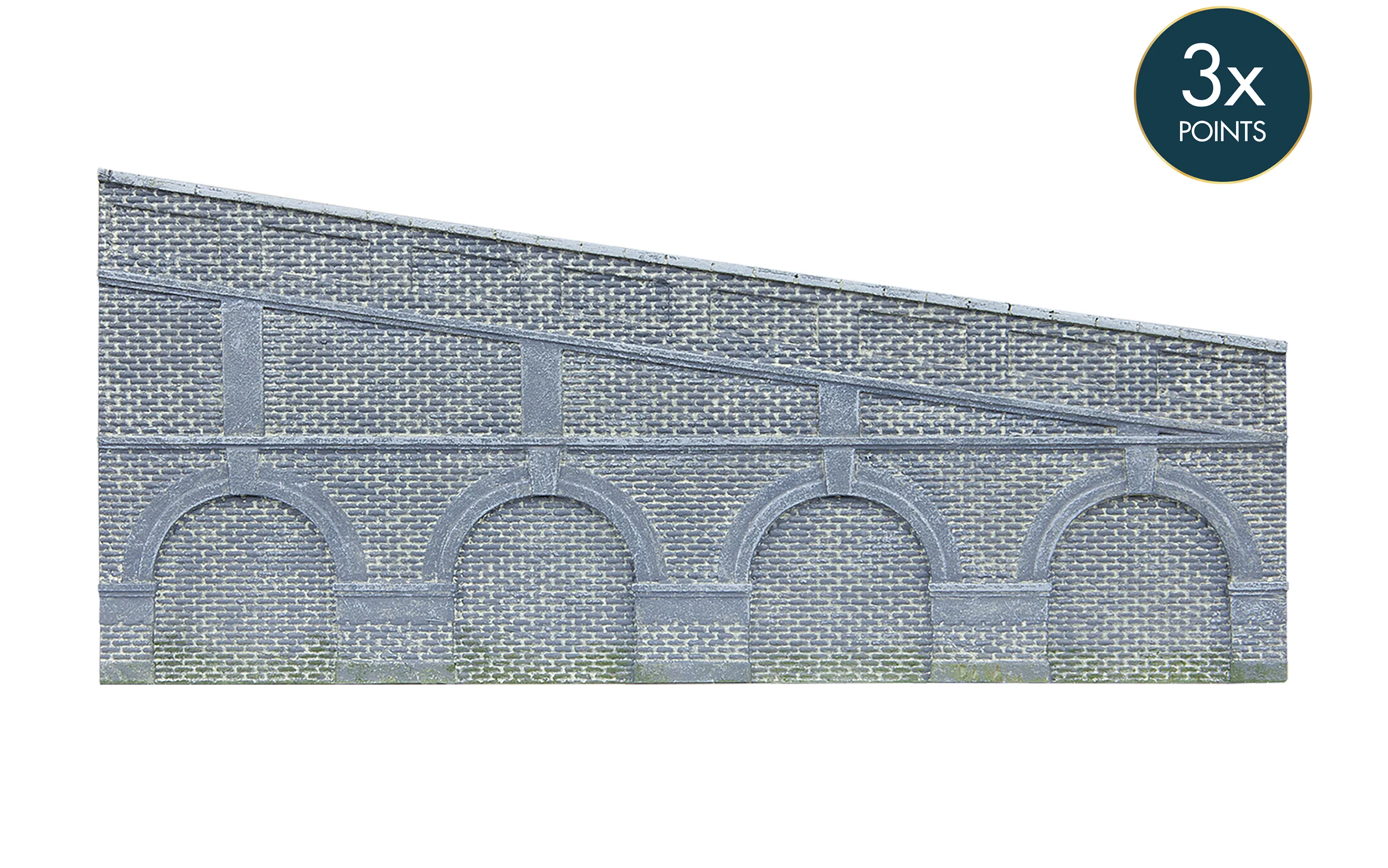 Mid Stepped Arched Retaining Walls x2 (Engineers Blue Brick)