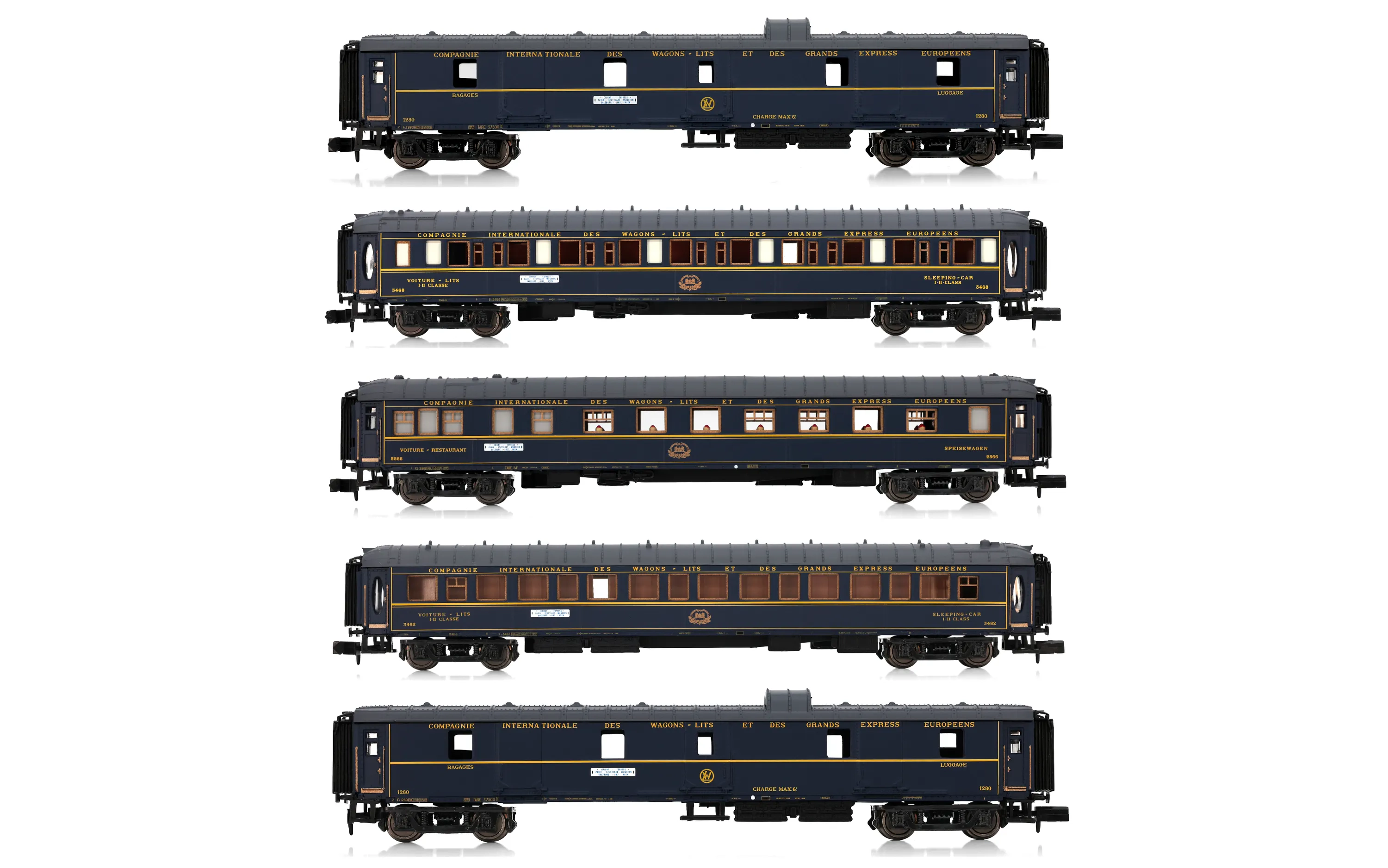 CIWL, set de 5 coches «Orient Express», box set para el 140 aniversario, èp. II