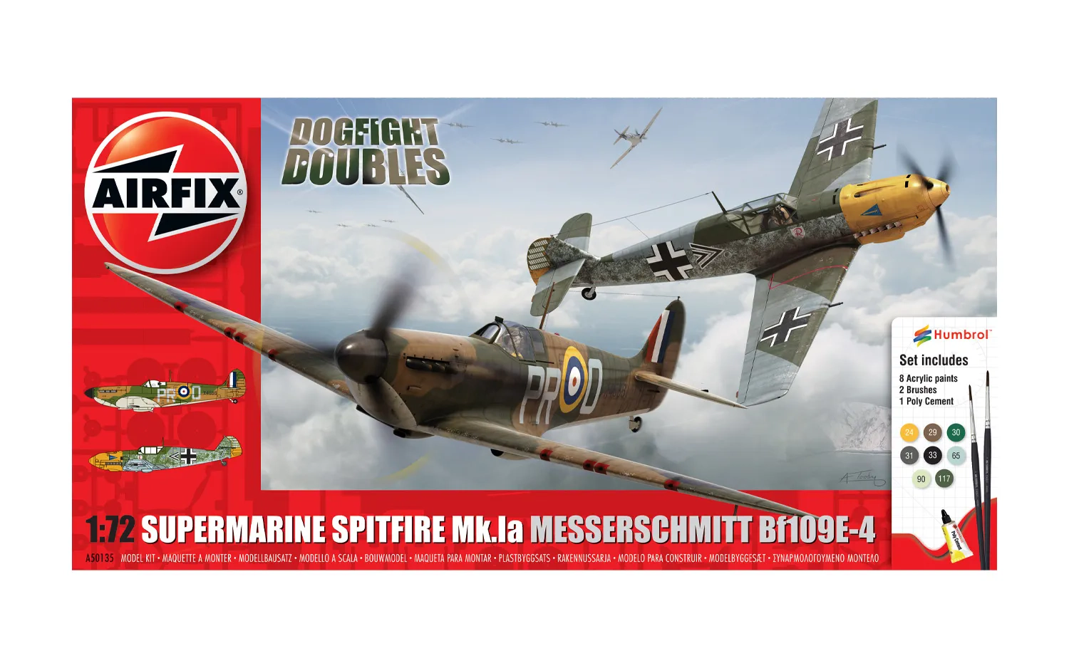 Spitfire Mk.1a & Messerschmitt BF109E-4 Dogfight Double