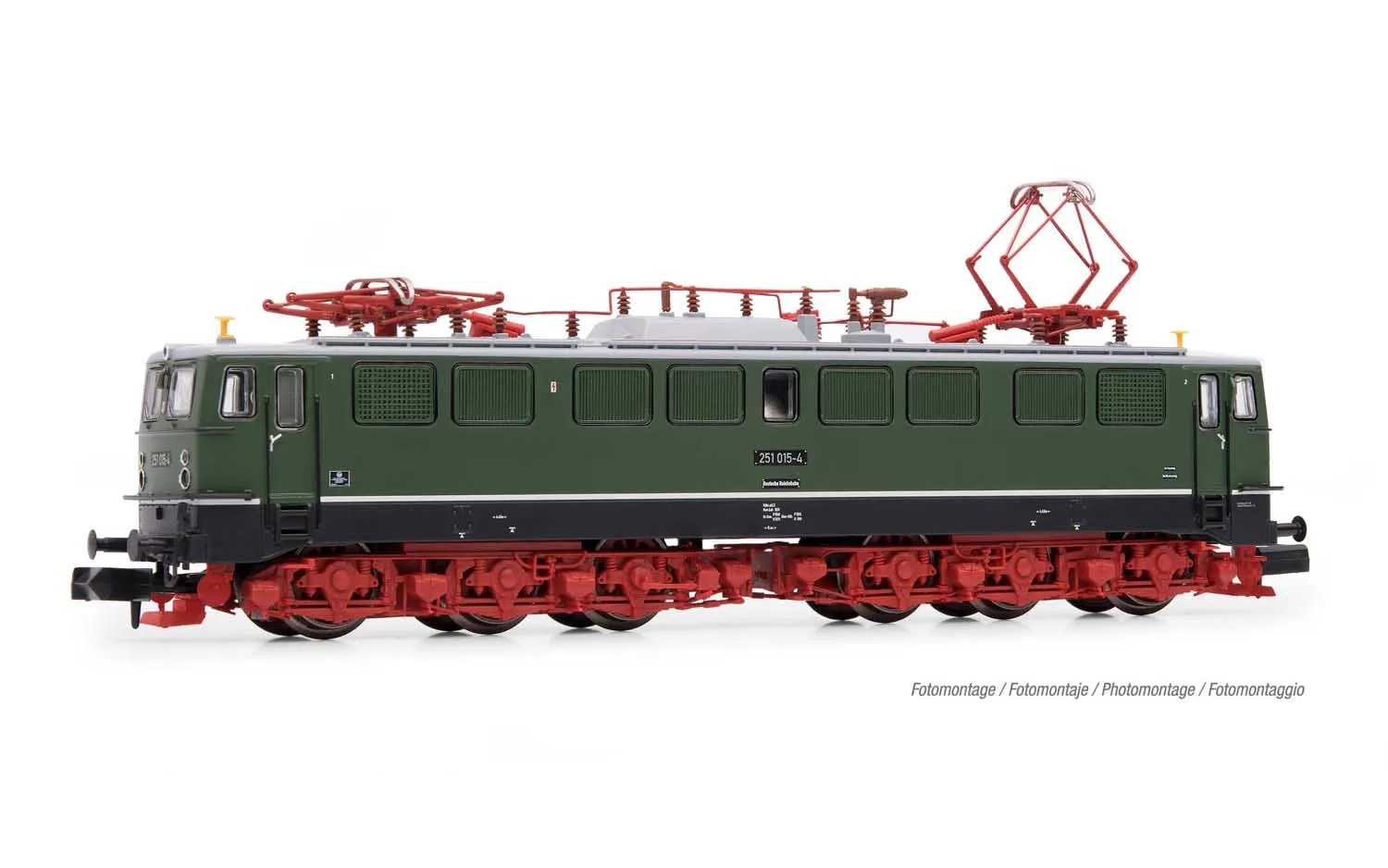 DR, locomotive électrique classe 251, livrée vert avec chassis rouge, ép. IV, avec décodeur DCC