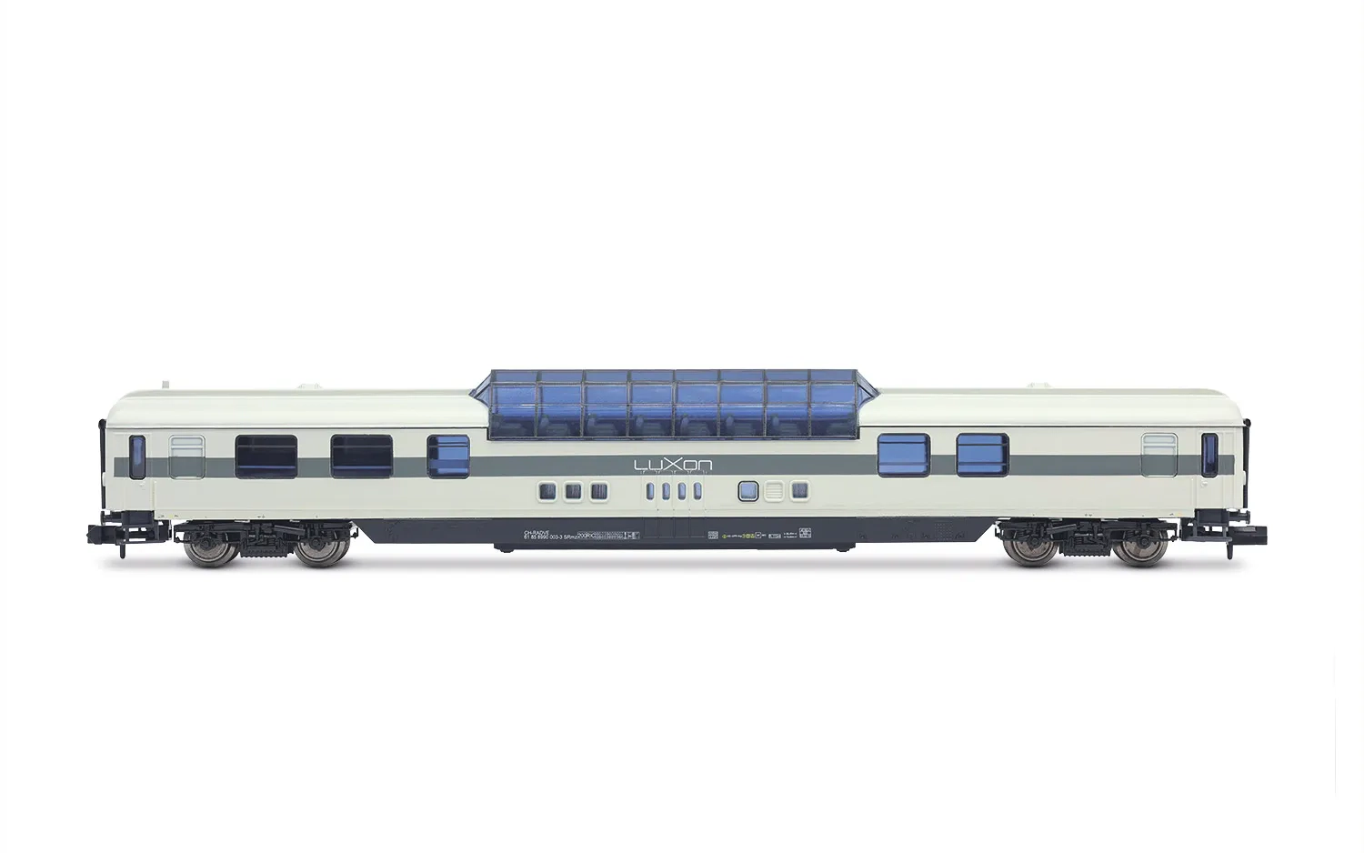 RailAdventure/LUXON, 4-axle domecar, grey livery, ep. VI
