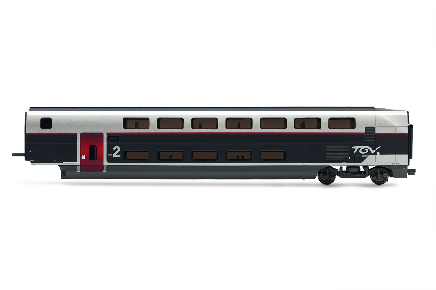 SNCF, coffret de 4 unités, TGV Duplex Carmillon, composé de locomotive motorisé, locomotive sans motor et 2 voitures, ép. VI