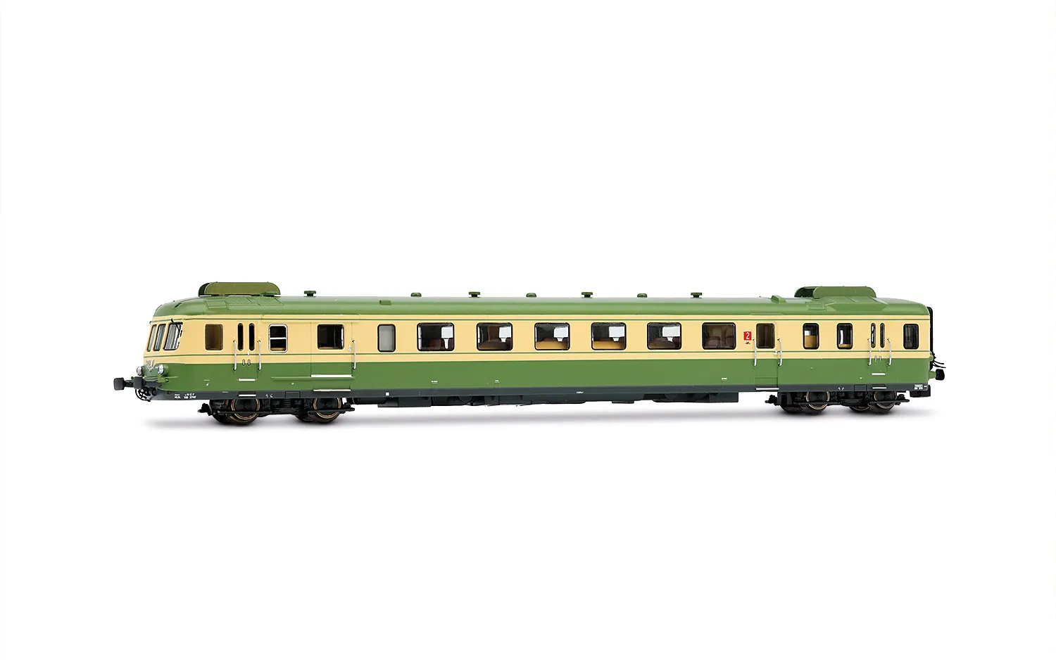 SNCF, autorail diesel RGP II, unité motrice + remorque en version modernisée, livrée vert/beige, ép. IV, avec décodeur sonore