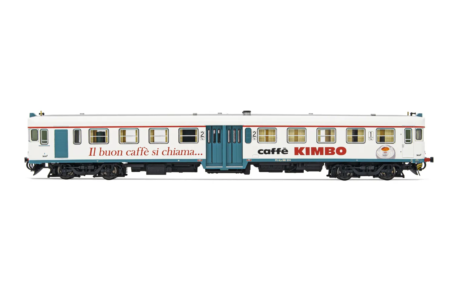 FS, ALn 668 3100 series diesel railcar, white "KIMBO" livery, ep. V