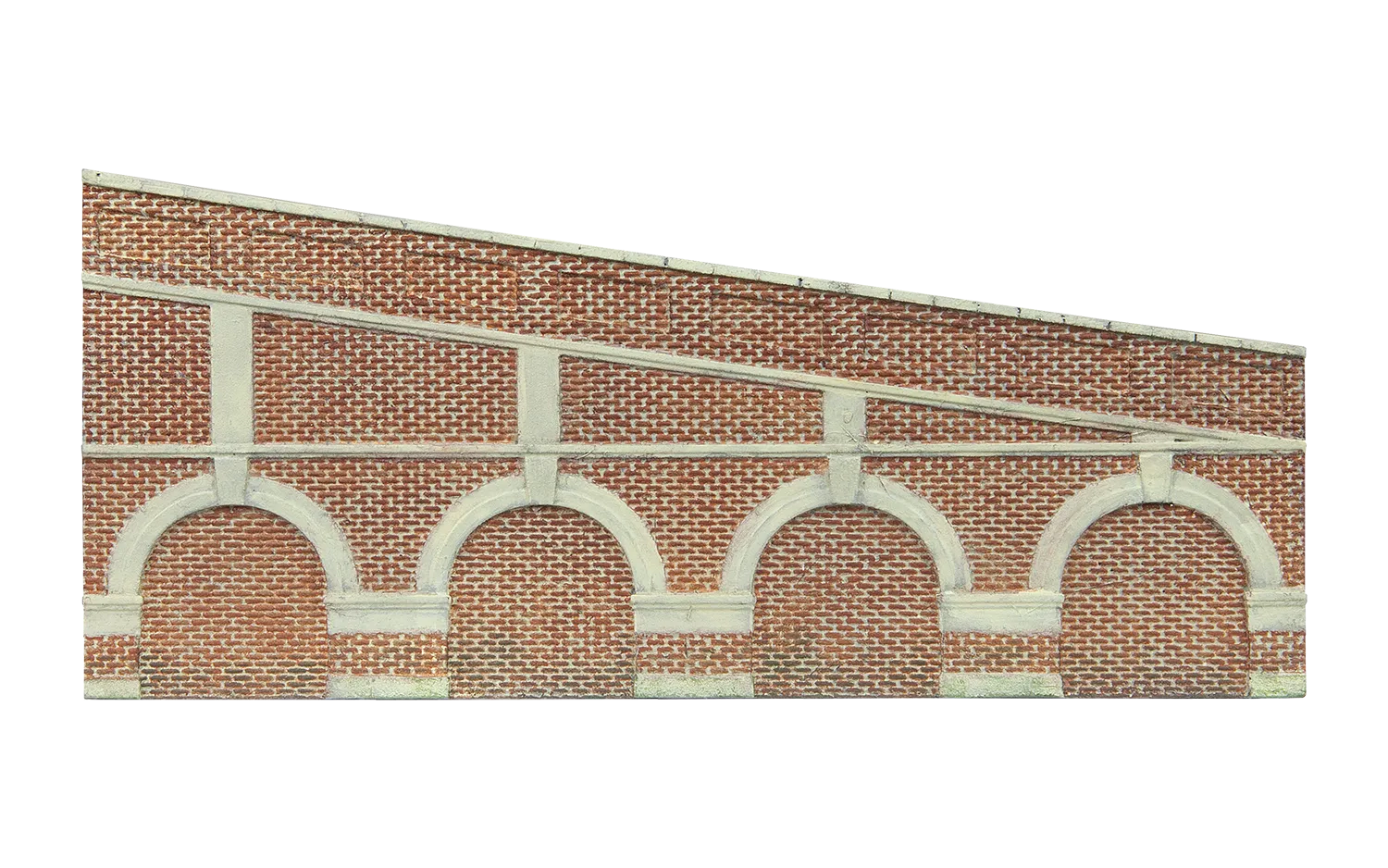 Mid Stepped Arched Retaining Walls x2 (Red Brick)