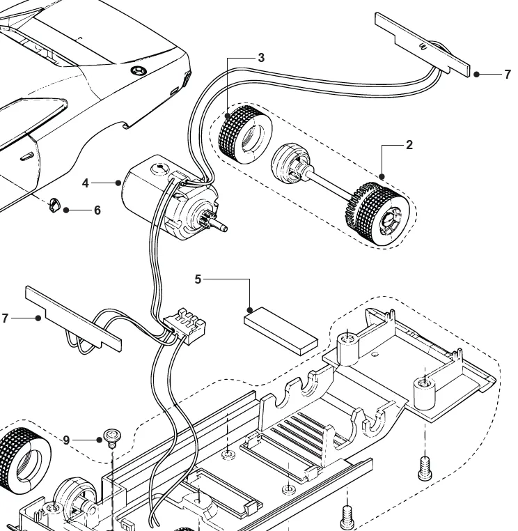 Lights PCB & car wire harness, Dodge Charger PCB (C3064)
