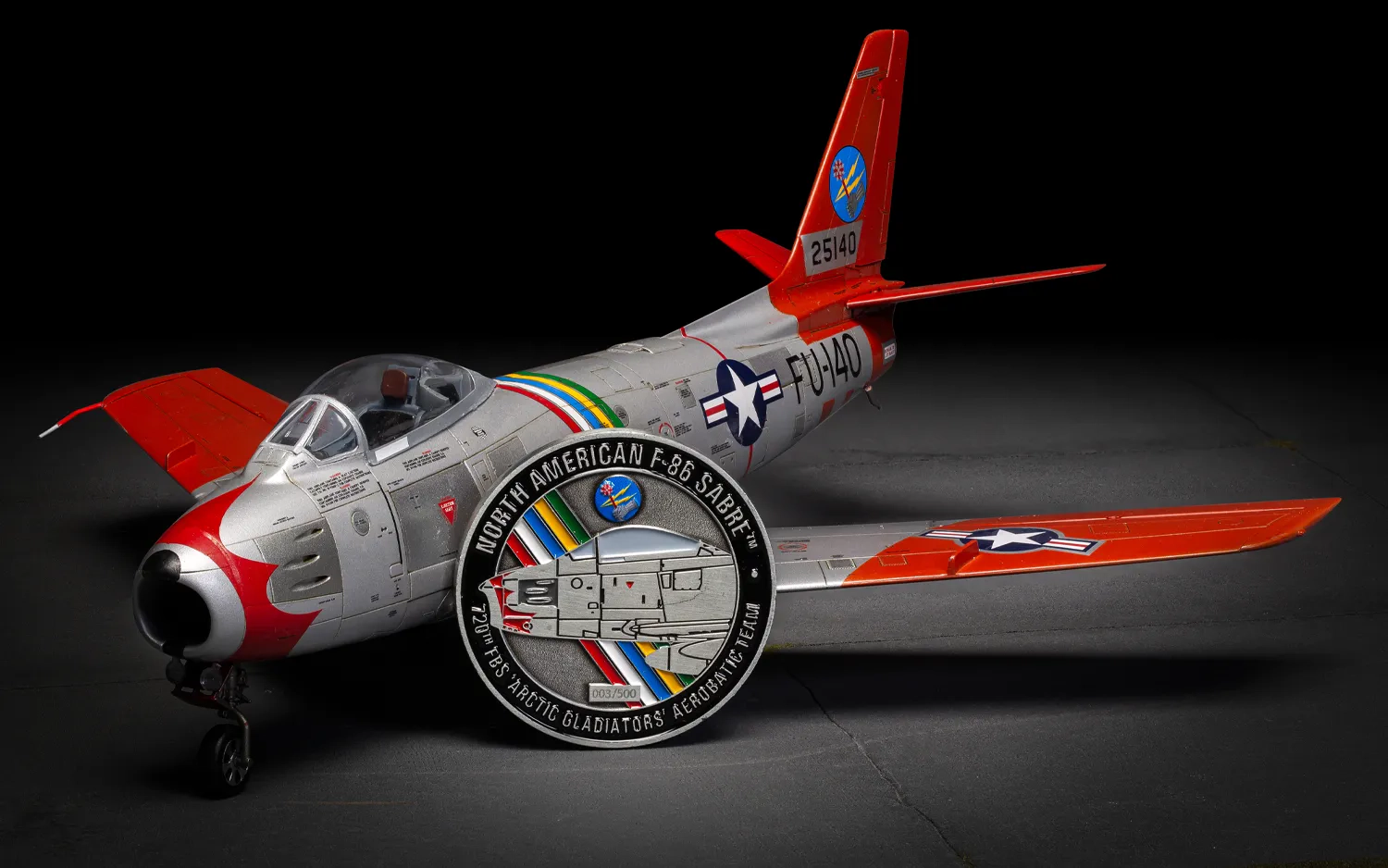 North American F-86F Sabre + Collectors Coin