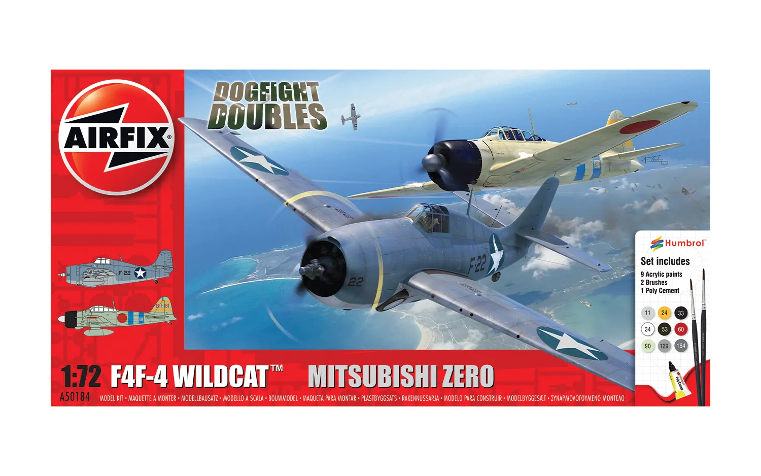 Grumman F4F-4 Wildcat & Mitsubishi Zero Dogfight Double
