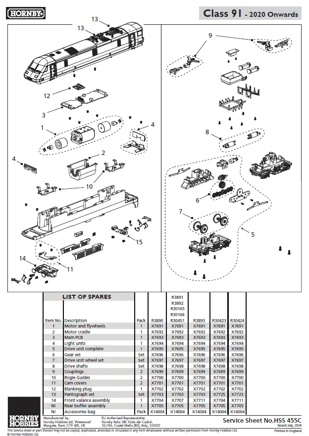 VTEC, Class 91, Bo-Bo, 91110 'Battle of Britain Memorial Flight' - Era 10