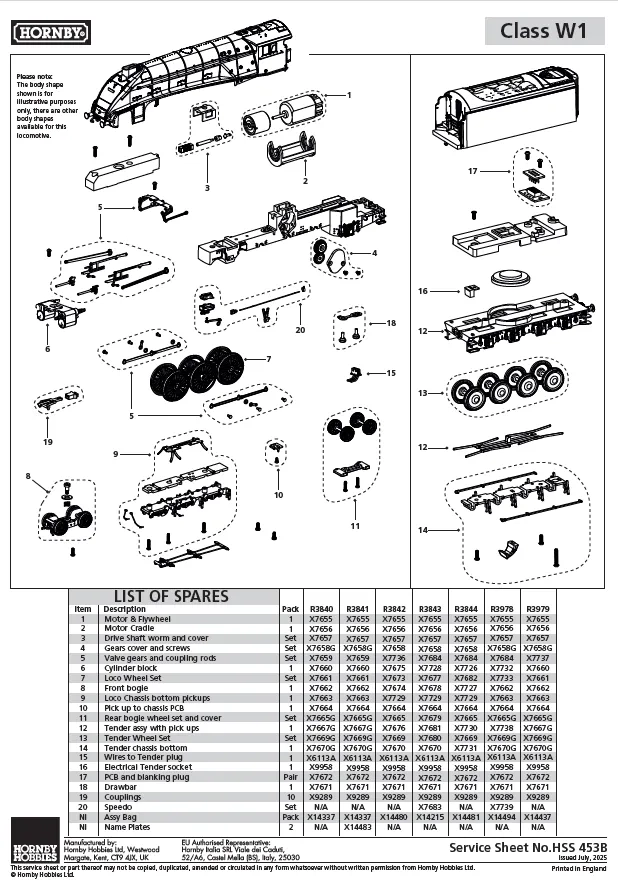 LNER, Class W1 'Hush Hush', Streamlined, 4-6-4, 10000 - Era 3