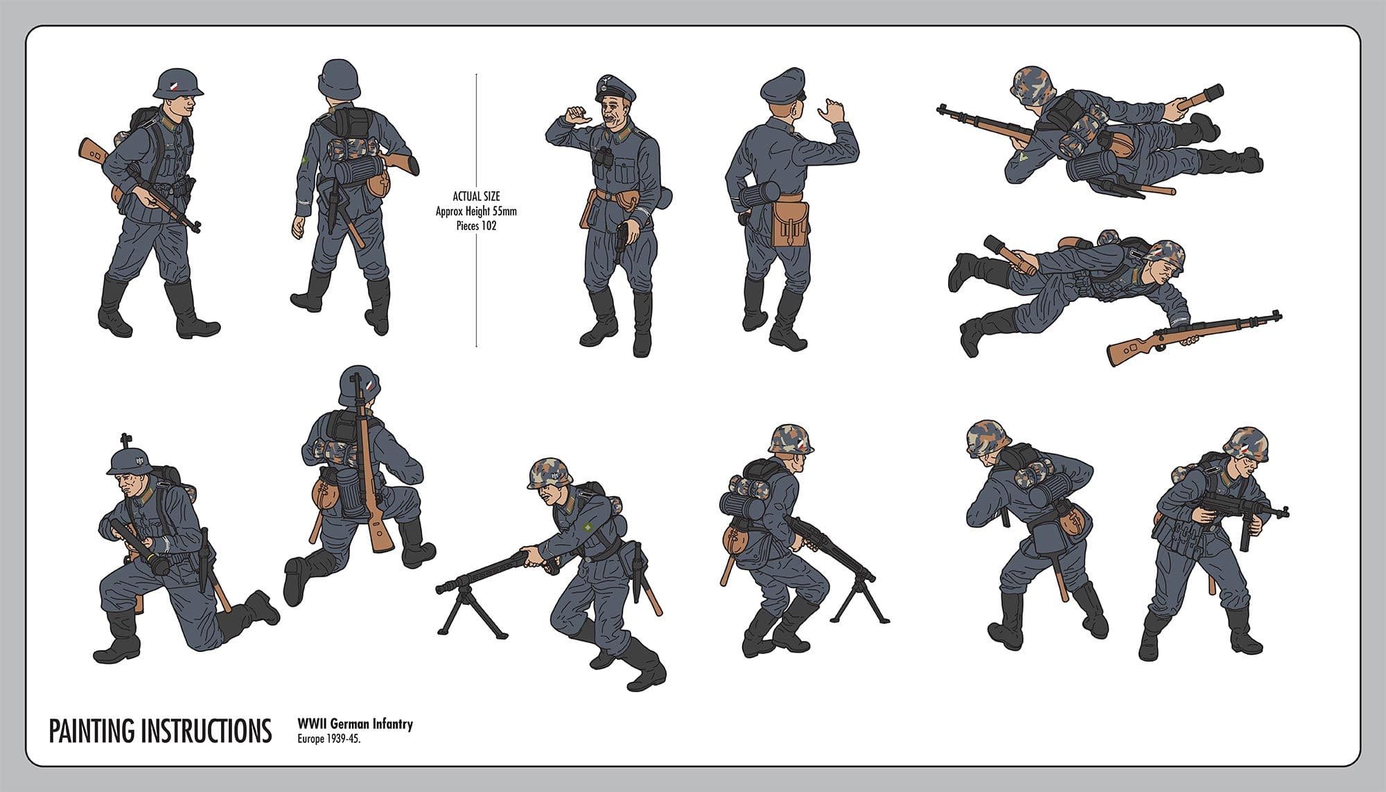 A55210 WWII German Infantry Multipose Starter Set 1:32