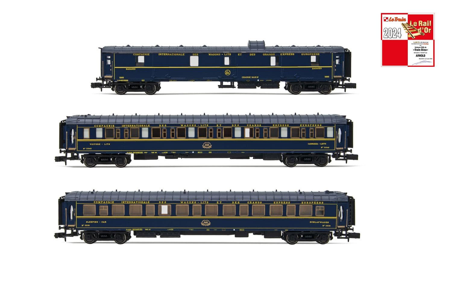 CIWL, 3-unit pack "Train Bleu", set 1/2 (fourgon + 2 x Lx), ep. III