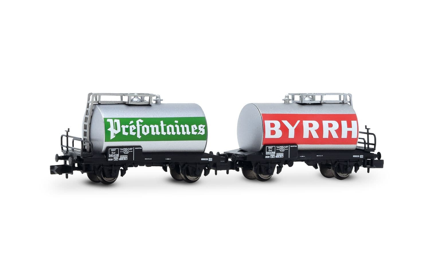 SNCF, 2-tlg. Set 2-achs. Tankwagen „BYRRH" Farbgebung, Ep. IV