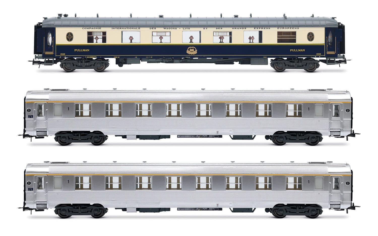 SNCF, 3-unit pack of "Sud Express", CIWL salon coach + 2 x DEV Inox short, no. 2/2