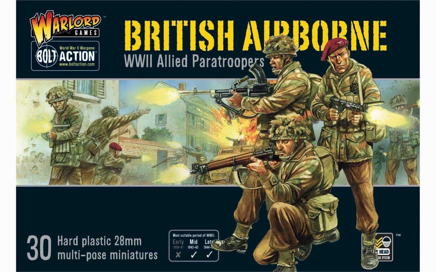 British Airborne Allied Paratroopers 1:56 WWII Military Wargaming Plastic Model Kit