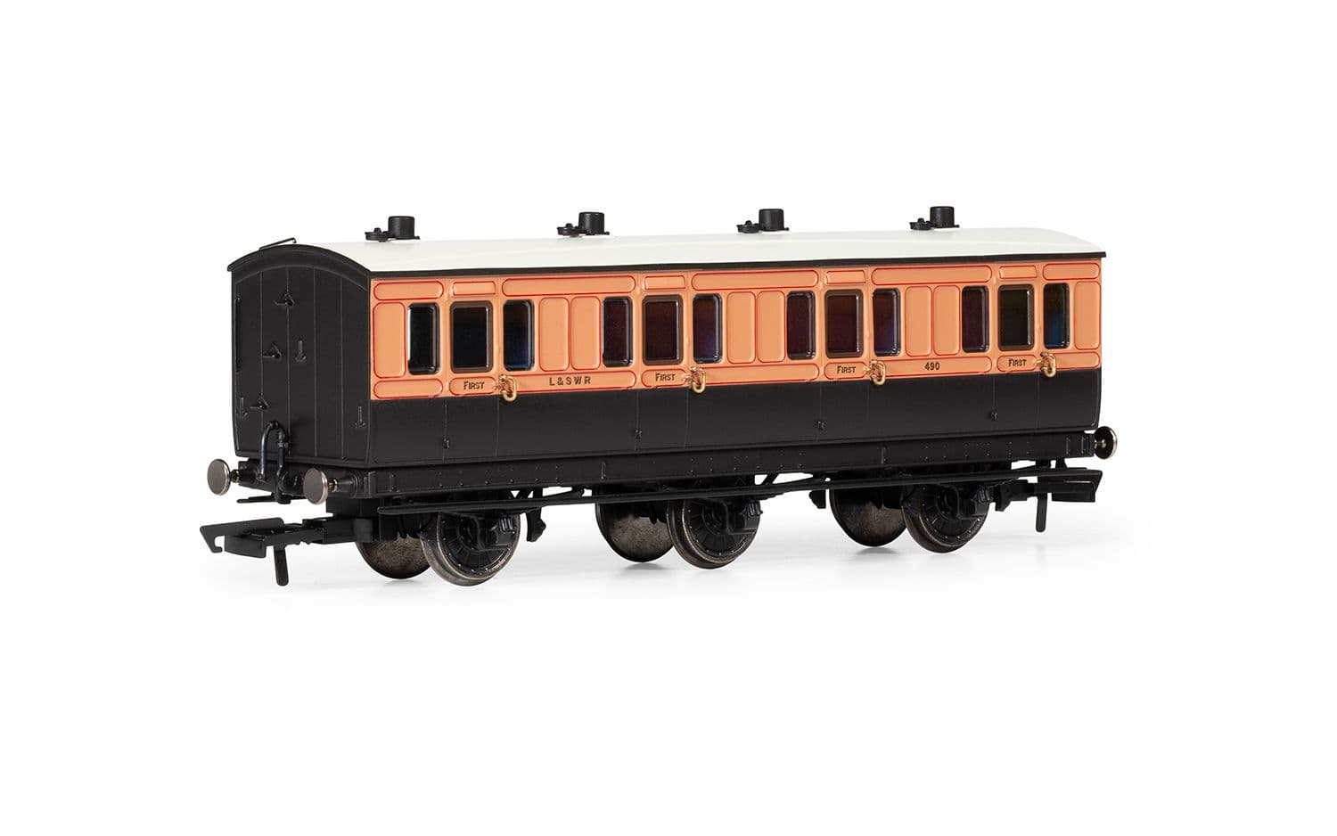 LSWR, 6 Wheel Coach, 1st Class, 490 - Era 2