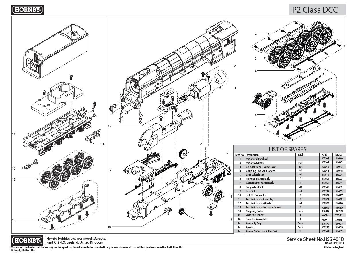 RailRoad LNER, P2 Class, 2-8-2, 2001 ‘Cock 'O The North’ - Era 3