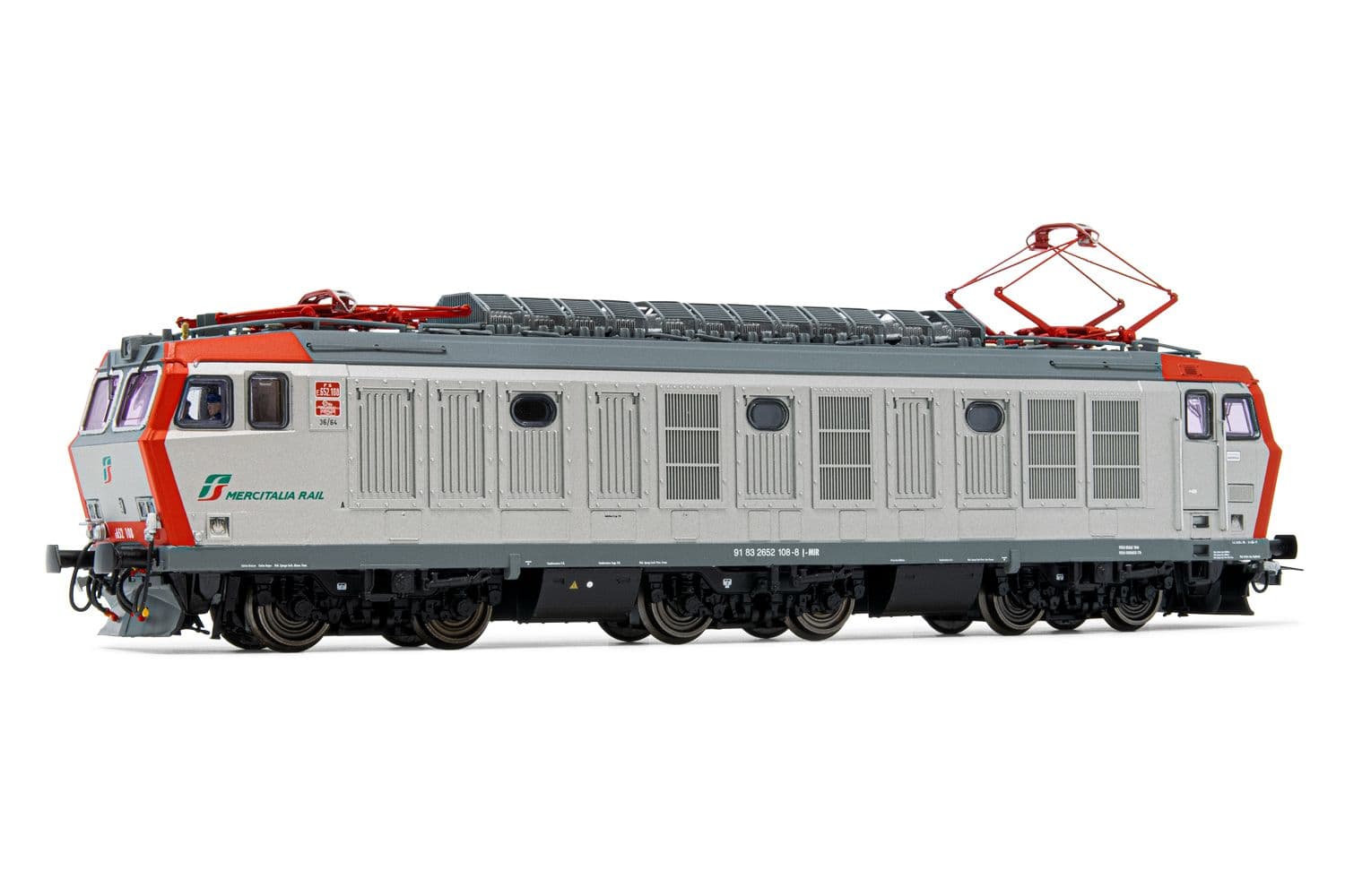 FS, electric locomotive class E.652 108, silver/red "FS Mercitalia" livery, period VI, with DCC-sounddecoder