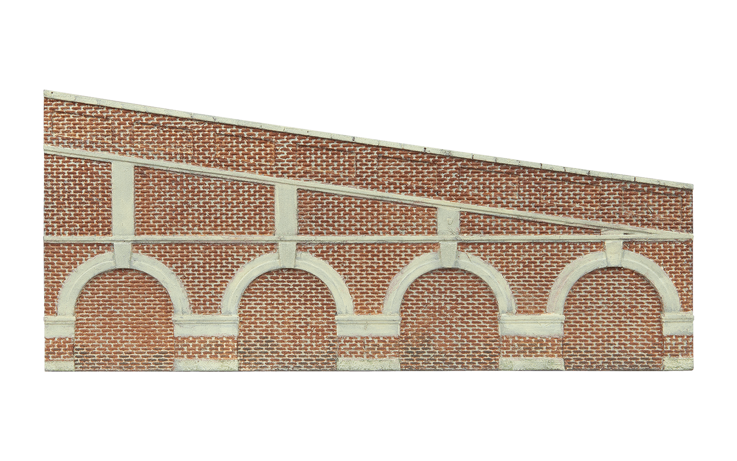 Mid Stepped Arched Retaining Walls x2 (Red Brick)