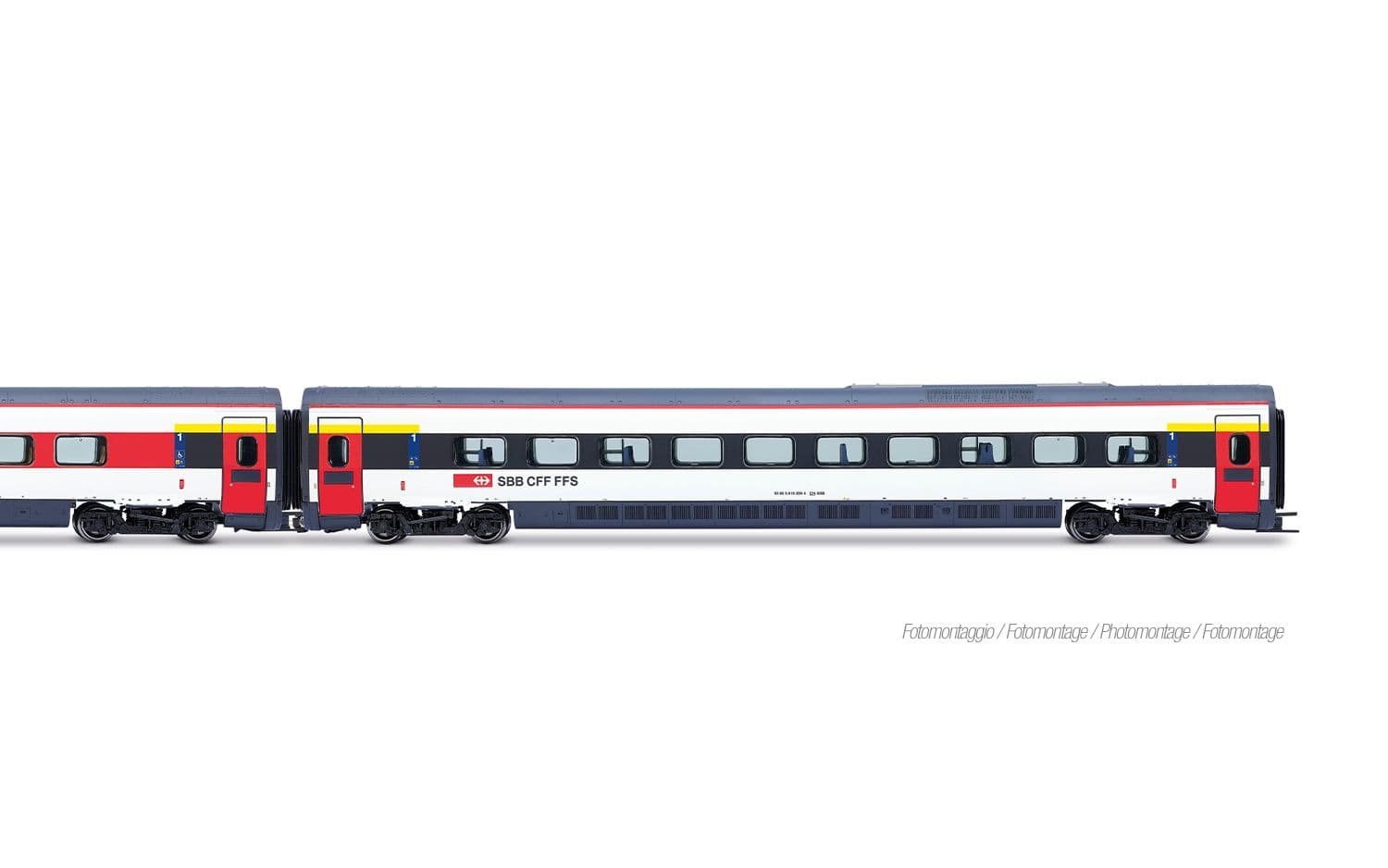 SBB, 3-tlg. Zwischenset des ETR 610, 1. Serie, ICN-Farbgebung mit roten Türen