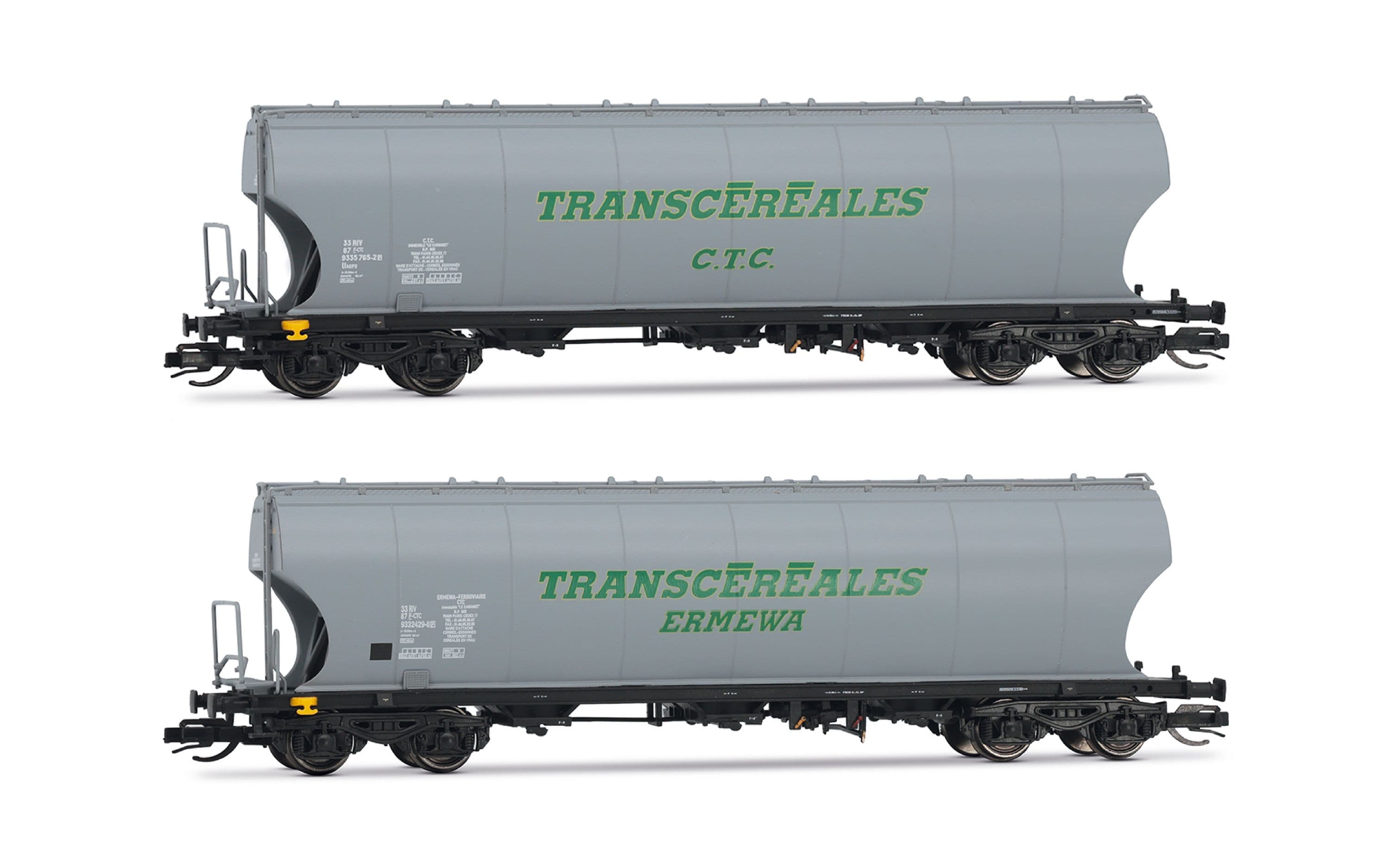F-SOCO, 2-unit pack cereal 4-axle hopper wagons “Transcéréales”, period V