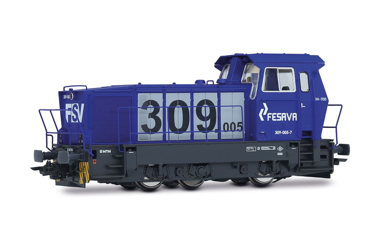 FESAVA, locomotora diésel de maniobras serie 309, decoración azul/gris, ép. VI, con decoder DCC