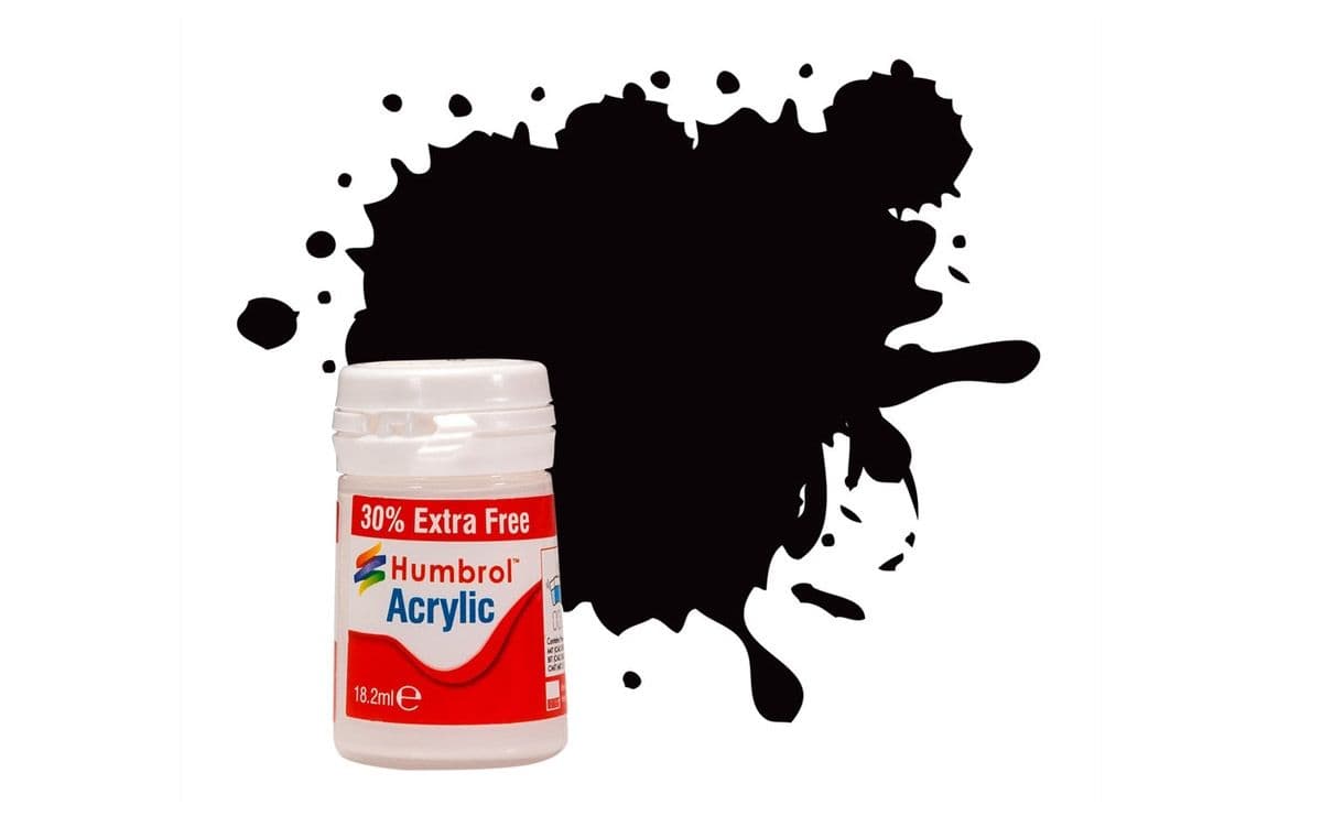 Acrylic Paint: 85 - Coal Black - Satin - (14ml + 30% Extra Free Pot)