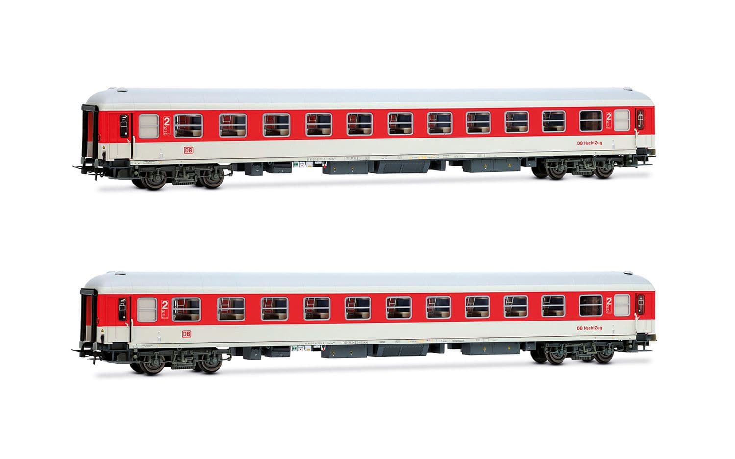 DB Nachtzug, 2-unit set of couchettes Bvcmz248, white/red livery, ep. V