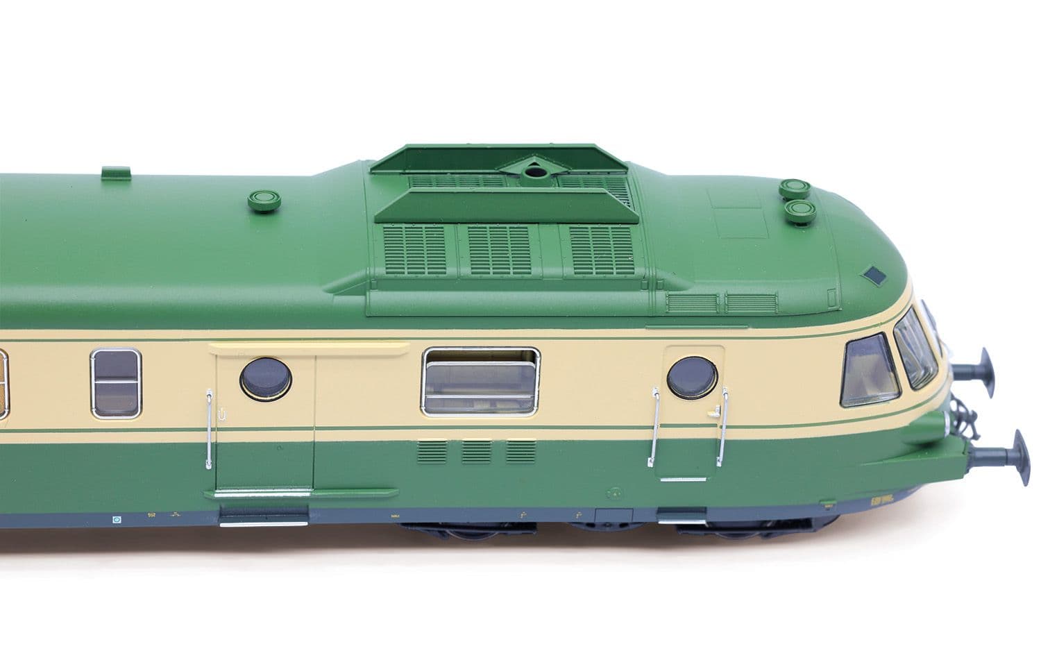 SNCF, diesel railcar RGP I with trailer, green/beige livery, ep. IV