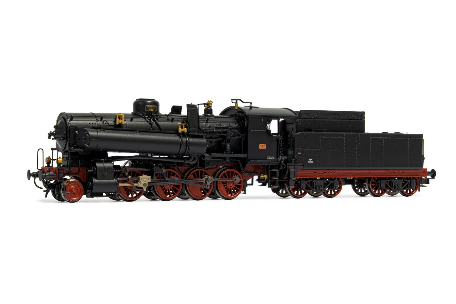 Rivarossi (H0 1:87) FS, Dampflokomotive Gr. 743 390, elektrische Lampen, Ausschreibung 2-2- t22 mit Drehgestellen, Zeit III-IV